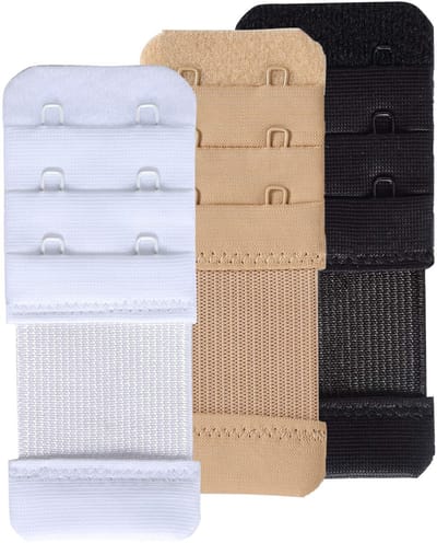 Dailygoods- Beha-extenders Zacht en Flexibel - 2/3/4/5/6 Haken - Verstelbare Lengte - Roestvrij Staal - Geschikt voor de meeste Maten - Bh-verlenger