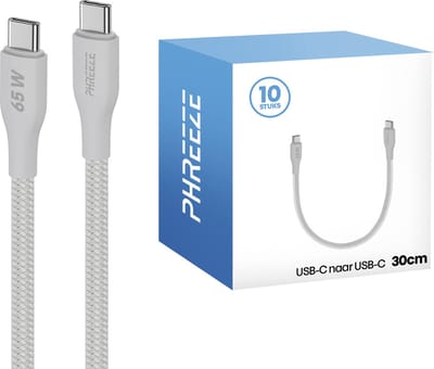 Voordeelpak usb C kabels - Kort 30cm - Ideaal voor bezorgers, kantoor & onderweg