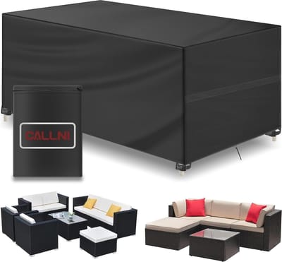 Rechthoekige beschermhoes voor tuinmeubelen 420D Oxford, waterdicht en winterbestendig, 140 x 200 x 90 cm