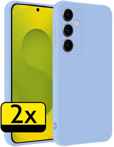 Hoesje - 2 Stuks - Geschikt voor Samsung Galaxy S25 FE - Sterk & Shockproof - Case Siliconen - Back Cover - Telefoon Hoes - Telefoonhoesjes - Lichtblauw
