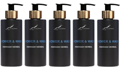 Shower & Wash Hammam Herbal 300 ml - gouden pomp - 5 stuks