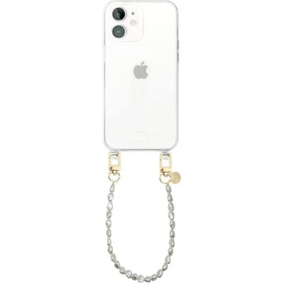 xoxo Wildhearts siliconen hoesje - Geschikt voor iPhone 11 - Pearlfection - Telefoonhoesje - Hoesje met koord - Parelketting - kort telefoonkoord - Transparant hoesje (korte variant)
