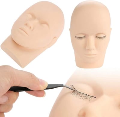 Rubberen Oefenhoofd voor Wimpers en Make-up - Zacht en Ideaal voor Massages, 24.5 x 15.5 cm