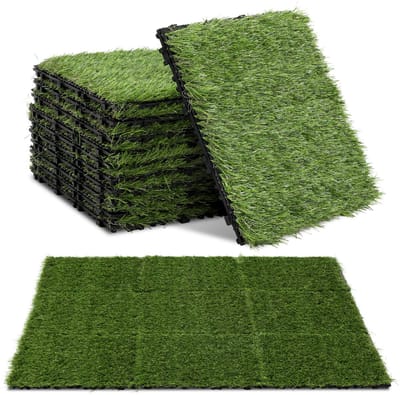 Kunstgrastegels 30x30 cm Kliksysteem 22 Stuks 2m² - Duurzame Terrastegels met Drainage