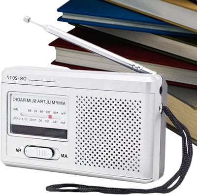 Draagbare Radio - Compacte FM - Outdoor Luisteren - Vintage Stijl - 9.5 x 6 x 2.5 cm - Zilvergrijs