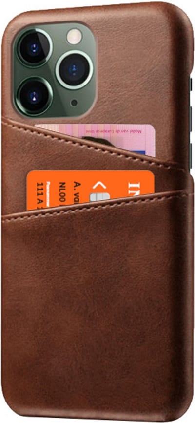 Peachy Duo Cardslot Wallet kunstleer hoesje geschikt voor iPhone 12 Pro Max - bruin