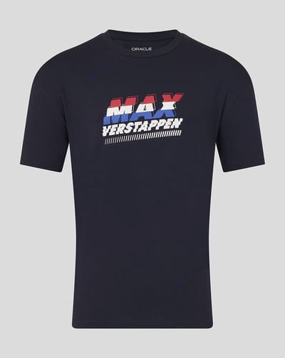 Max Verstappen Front Graphic T-shirt Blauw 2026 Maat 5XL