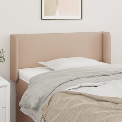 vidaXL - Hoofdbord - met - randen - 103x16x78/88 - cm - kunstleer - cappuccinokleur