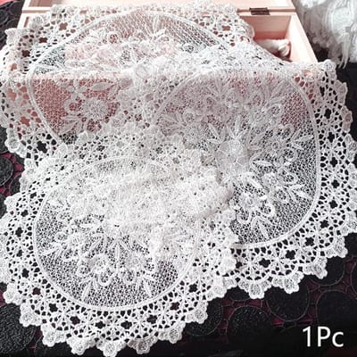 Ronde Kant Geborduurde Holle Onderzetter Eettafel Placemat Koffie Thee Placemat Tafelmat Bruiloft Kerst Huisdecoratie 15cm