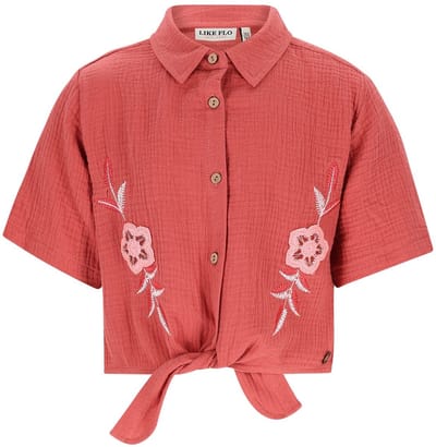 Like Flo - Cecile Flo girls knotted oversized blouse - Desert stone - Maat 110