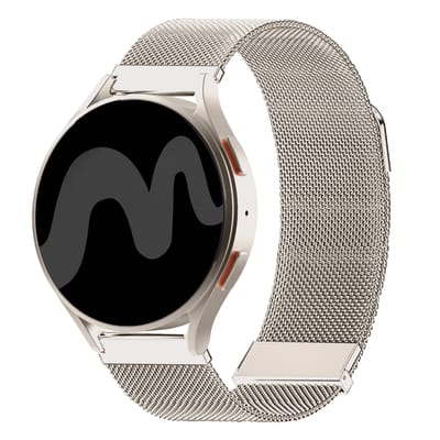 Premium Milanees bandje - Smartwatch bandje geschikt voor universeel 20 mm aansluiting - Starlight