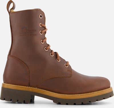 Panama Jack - FRISIA B10 - Hoge sneakersVeterlaarzenDames veterschoenenDames sneakersHalf-hoge schoenen - Kleur: Cognac - Maat: 41