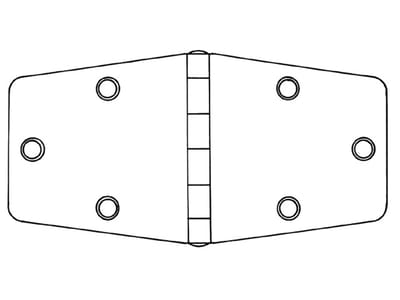 Scharnier rvs 151x74.5x2mm