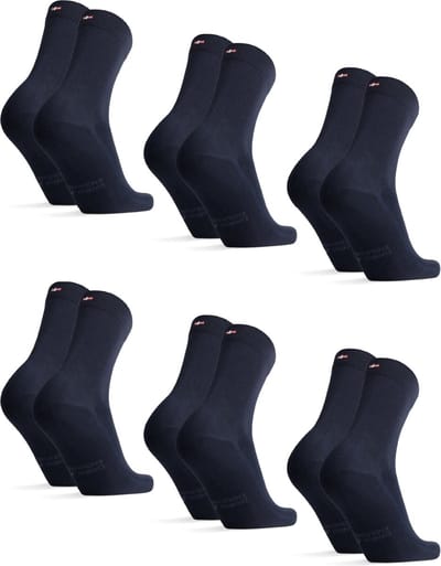 DANISH ENDURANCE Bamboe Sokken - Ademende Antizweet Sokken Zacht - Unisex - 6 Paar - Maat 35-38