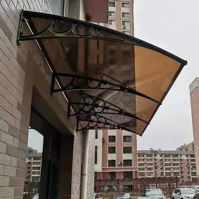 Raam luifel - Deur overkapping - Bescherming tegen weer - Polycarbonaat materiaal - 100x120 cm - Transparant