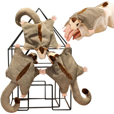 33*19Cm Cartoon Suikereekhoorn Pluche Speelgoed Schattige Vliegende Eekhoorn Ledematen Hebben Magneten Grappige Dierlijke Poppen Verjaardagscadeaus beige