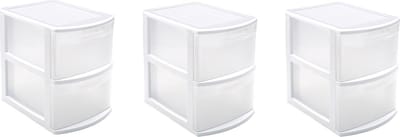 PlasticForte Ladeblok - Set van 3x stuks - 2 lades - bureau organizer - 39 x 29 x 40 cm