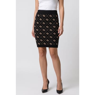 GUESS  Eco Sarah 4g Skirt Swtr Black Travertine San Taglia: XS | Minigonne Outlet | Donna | Nero