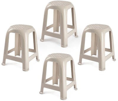 Plasticforte Zit krukjes - 4x - beige - kunststof - 37 x 37 x 46 cm - extra zitplaatsen