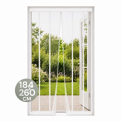 O'DADDY® Vliegengordijn Lamellenhor - 184x260 cm - Deurgordijn - Hordeur - Aanpasbaar Ontwerp - Glasvezel - Deurhor Wit