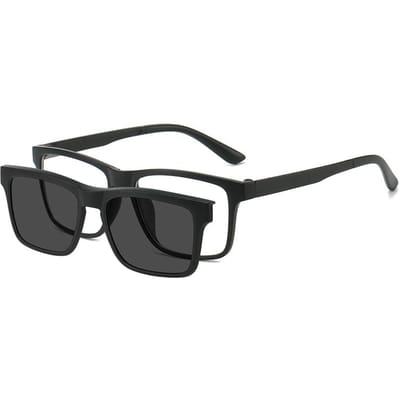 1 ST 2-in-1 Magnetisch Clip-on Brilmontuur Trendy Visserij Rijden Zonnebril Voor Mannen UV400 Optische Computerbril black