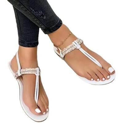 Schoenen voor Dames Hoge Kwaliteit Zomer Dames Sandalen Pailletten Laaghakken Eén Woord Gesp Teenslippers Casual Sandalen Dames 38 black