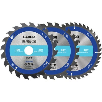 Labor HM cirkelzaagblad hout 190x30x2,4mm - 20,24,40T (3 Stuks)