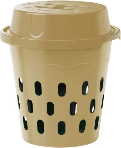 Wormencomposter Grond - Compostbak Wormenkwekerij - Afval Verwerken - Efficiënte Luchtcirculatie - 26 cm Hoog - Beige