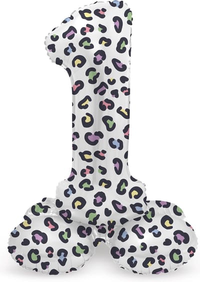 Folat - Staande folieballon Cijfer 1 Bright Panther - 41 cm