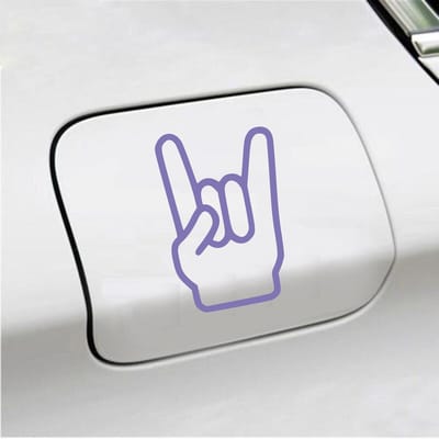 Bumpersticker - Rock N Roll - 13,5 X 8,9 - Paars
