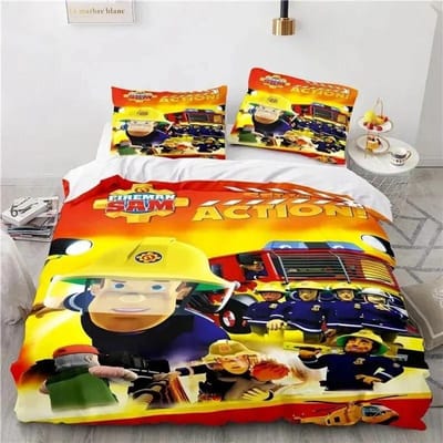 Cartoon Brandweerman Sam Speelgoed Beddengoed Set Dekbedovertrek Bedset Dekbedovertrek Kussensloop Dekbed King Queen Maat Jongens Volwassenen Beddengoedset 70x133cm 2pcs