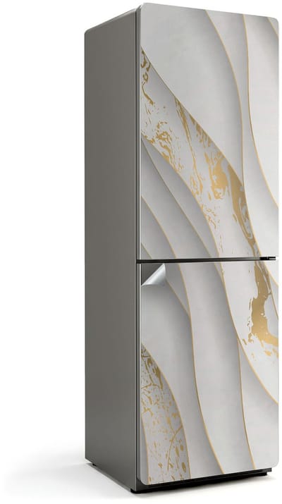 Wallfluent Koelkaststickers - Golven en texturen in beweging Koelkast Folie - 60 cm x 180 cm - Wit Koelkaststickers - Waterdichte Koelkast Sticker - Koelkast Versiering - Koelkast Decoratie Stickers - Koelkast Cover