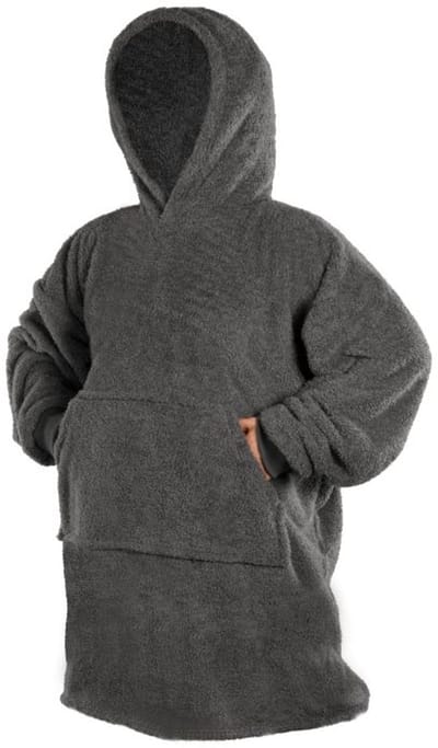 Tiseco - Hoodie COCOON - Deken met Mouwen - Fleece - Unisex - One Size, grijs