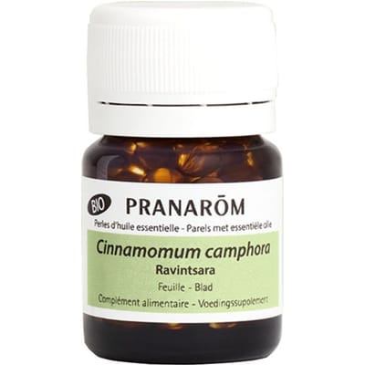 Pranarom Ravintsara essentiële olieparels - Biologisch | Ademhalingscomfort & Natuurlijke Afweer 60 Parels
