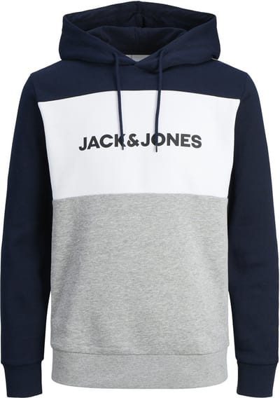 JACK&JONES - JWHLOGO BLOCKING SWEAT HOOD SMU - Heren - Sweaters