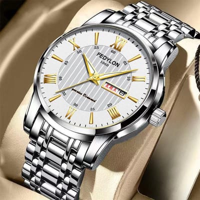 Nieuw Volautomatisch Niet-mechanisch Herenhorloge Heren Zakelijk Veelzijdig Waterdicht Stalen Quartz Horloge minimum