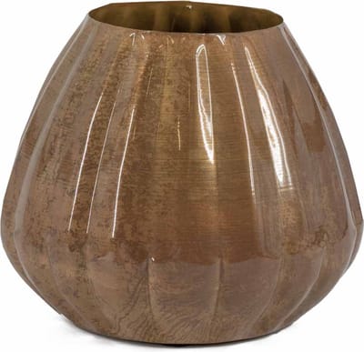 HomeBound by KY | Metalen vaas peach | 10,5x19,5x17cm | metalen bloemenvaas peach