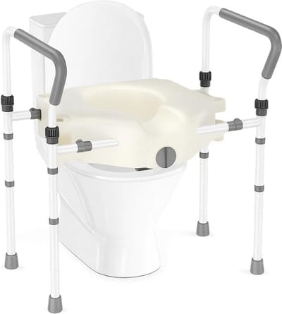 Verhoogde Toiletbril met Verstelbare Armleuningen voor Extra Comfort en Veiligheid