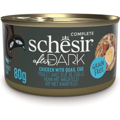 12x80g Schesir After Dark kip & ei natvoer voor katten