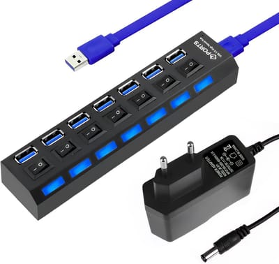 USB Hub met 7 Poorten - Uitbreiding voor Laptop en Desktop