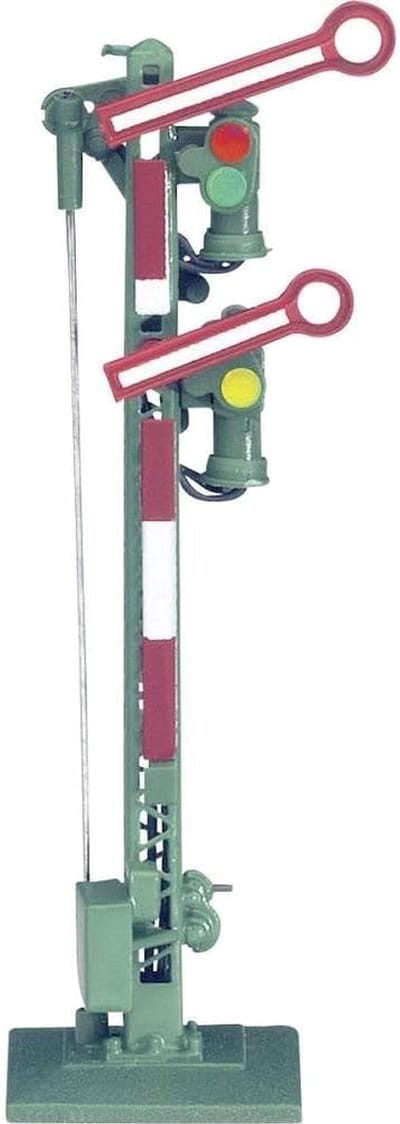 Modelspoor Signaal - Trein Verkeerslicht - Modelbaan Decoratie - Twee Standen Verlichting - 48mm Hoogte - Meerkleurig