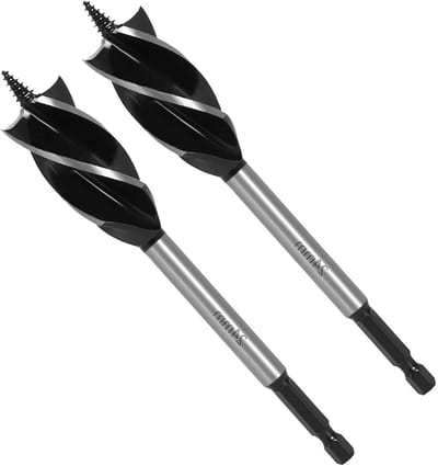 2 stuks 24 mm x 165 mm slakkenboor - zelfaanvoer - 1/4 inch zeskantschacht - professionele slangenboor - houtboor - houtbewerkingsboor voor hardhout - zacht hout - kunststof