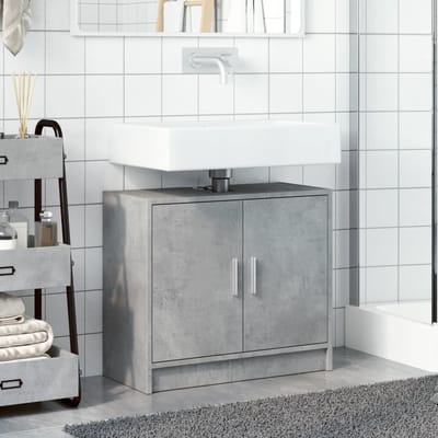 vidaXL - Wastafelkast - 63x29x55 - cm - bewerkt - hout - betongrijs