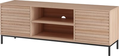 Celine|TV-meubel met 2 deuren en 2 open compartimenten in eikenlook