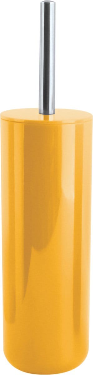 MSV Porto Toilet/wc-borstel in houder - kunststof - saffraan geel - 38 cm