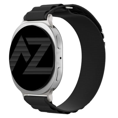 Accezz Nylon Alpine bandje voor de Samsung Galaxy Watch 9 (40/44mm) / Watch 8 (40/44mm) / Classic (46mm) - Zwart