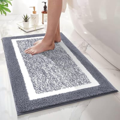 Zachte en Sneldrogende Antislip Badmat van Microvezel, Geschikt voor Douche en Bad, Grijs, 60 x 90 cm