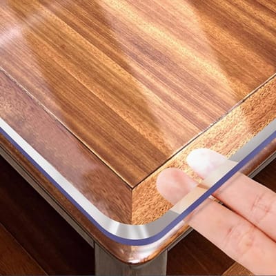 Tafelhoes Rechthoekig - Tafelbeschermer Afveegbaar - Bureau Beschermen - Krasbestendig PVC - 40 x 40 cm - Transparant