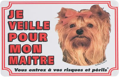 Flamingo Hondenwaakbord Yorkshire Terrier - Wit/Rood - 25 x 20 x 0
