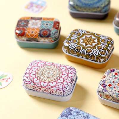 136 Stuks Klapdeksel Blikdoos Mini Rechthoekige IJzeren Doos Decoratieve Doos Draagbare Kleine Opbergblikjes Snoep Pillen Paperclip Cutestyle 1pc gray